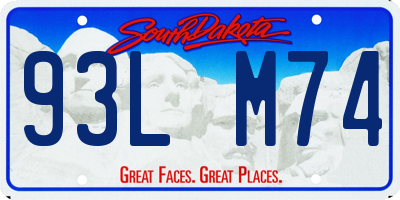 SD license plate 93LM74
