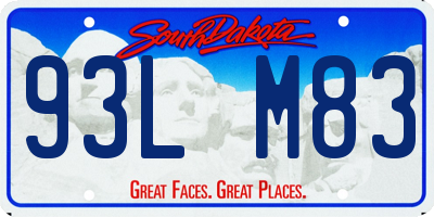 SD license plate 93LM83