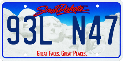 SD license plate 93LN47