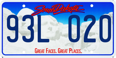 SD license plate 93LO20