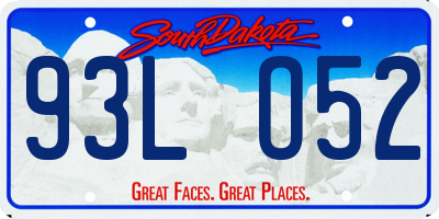 SD license plate 93LO52