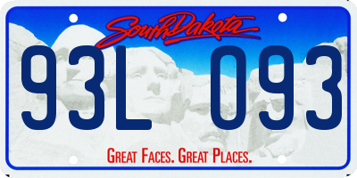 SD license plate 93LO93