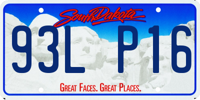 SD license plate 93LP16