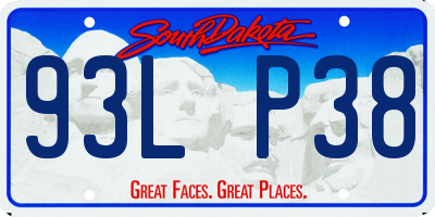 SD license plate 93LP38