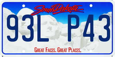 SD license plate 93LP43