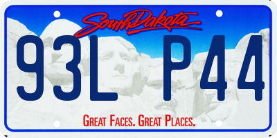 SD license plate 93LP44