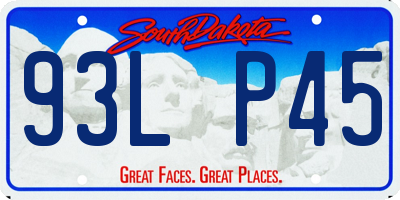 SD license plate 93LP45