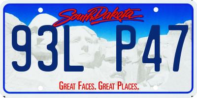 SD license plate 93LP47