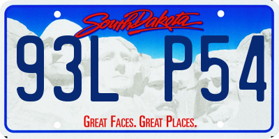 SD license plate 93LP54