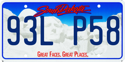 SD license plate 93LP58