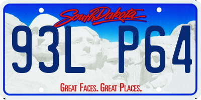 SD license plate 93LP64