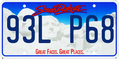 SD license plate 93LP68