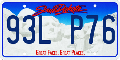 SD license plate 93LP76