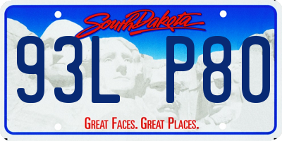 SD license plate 93LP80