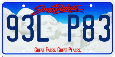 SD license plate 93LP83