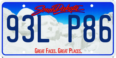 SD license plate 93LP86