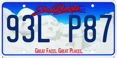 SD license plate 93LP87