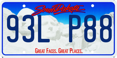 SD license plate 93LP88