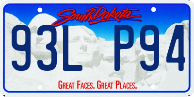 SD license plate 93LP94