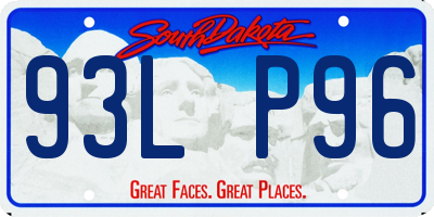 SD license plate 93LP96