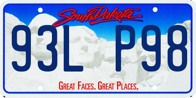SD license plate 93LP98