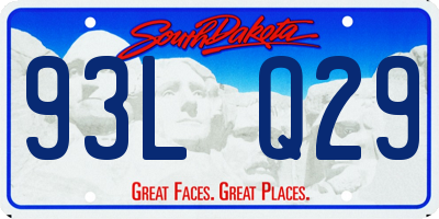 SD license plate 93LQ29