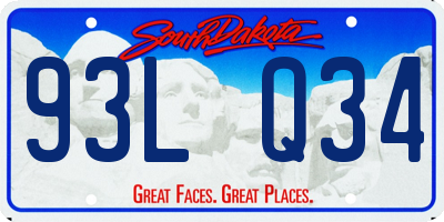 SD license plate 93LQ34