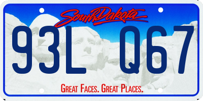 SD license plate 93LQ67