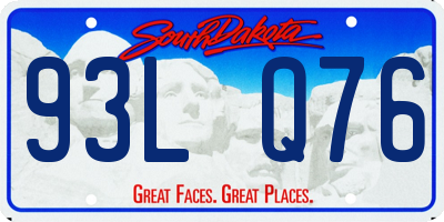SD license plate 93LQ76