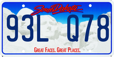 SD license plate 93LQ78