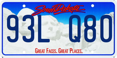 SD license plate 93LQ80