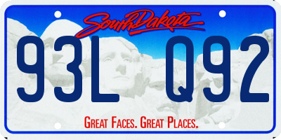 SD license plate 93LQ92
