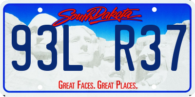 SD license plate 93LR37