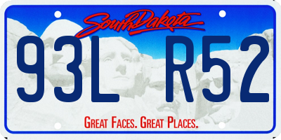 SD license plate 93LR52