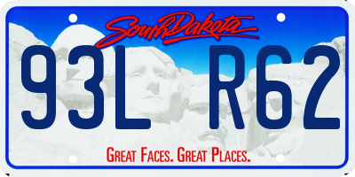SD license plate 93LR62