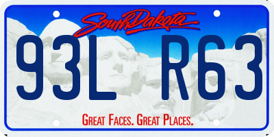 SD license plate 93LR63