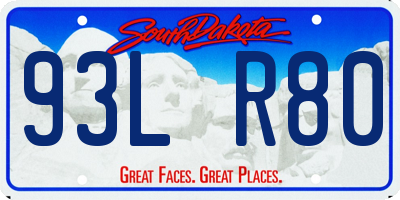 SD license plate 93LR80