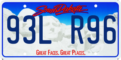SD license plate 93LR96
