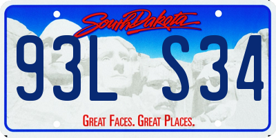 SD license plate 93LS34