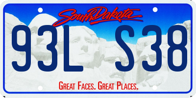 SD license plate 93LS38