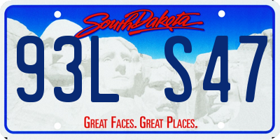 SD license plate 93LS47