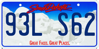 SD license plate 93LS62