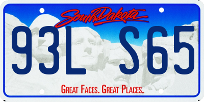 SD license plate 93LS65