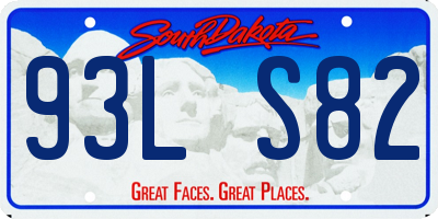 SD license plate 93LS82