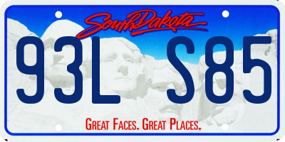 SD license plate 93LS85