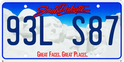 SD license plate 93LS87