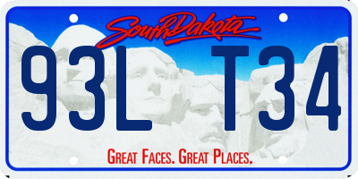 SD license plate 93LT34