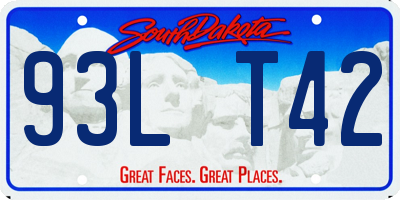 SD license plate 93LT42