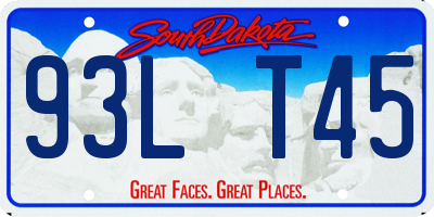 SD license plate 93LT45