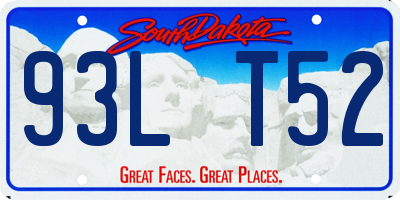 SD license plate 93LT52